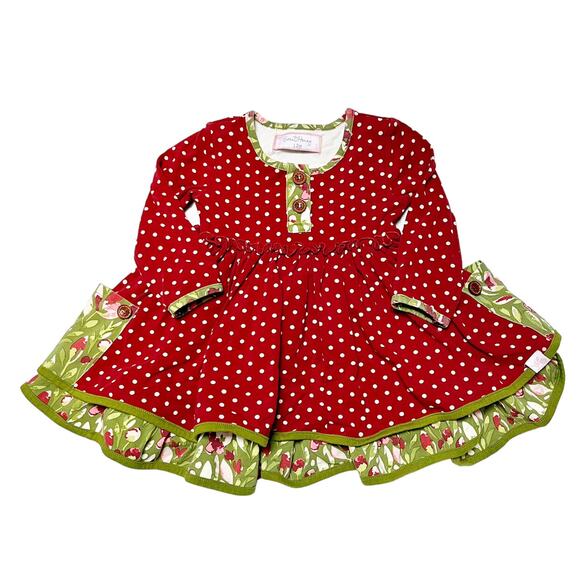 SweetHoney Holiday Mixed Print Dress 12m - Picture 1 of 7